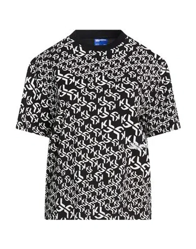Karl Lagerfeld Jeans Woman T-shirt Black Size L Organic Cotton