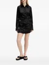 Karl Lagerfeld Jeans Wrap-effect Logo-detail Shirt In Black