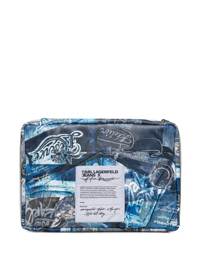 Karl Lagerfeld Jeans X Atelier Reservé Laptop Case In Blue