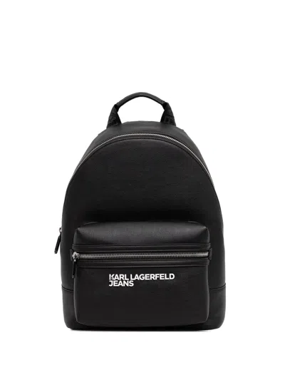 Karl Lagerfeld Jeans Zip Backpack In Black