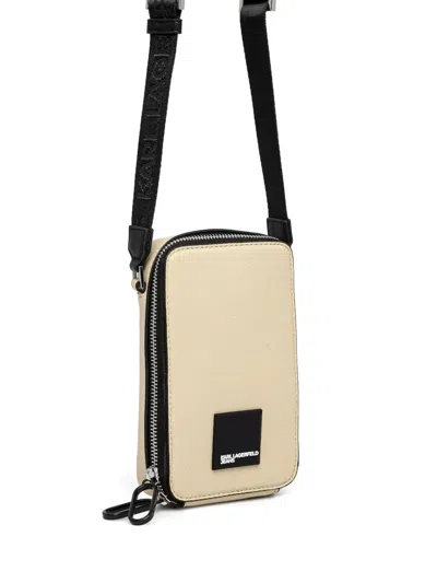 Karl Lagerfeld Jeans Zip-fastening Crossbody Bag In Neutral