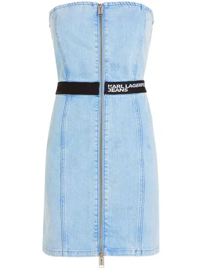 Karl Lagerfeld Jeans Jeanskleid Aus Bio-baumwolle In Blue