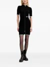 Karl Lagerfeld Jeans Zip-front Ribbed Mini Dress In Black