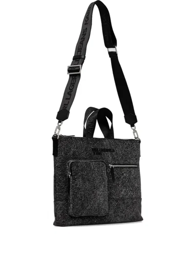 Karl Lagerfeld Jeans Zipped-pocket Holdall In Black