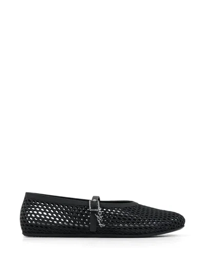 Karl Lagerfeld Jelly Mesh-design Buckle-strap Ballet Flats In Black