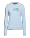 Karl Lagerfeld Jelly Mini Karl Logo Sweat Woman Sweatshirt Sky Blue Size S Organic Cotton, Recycled