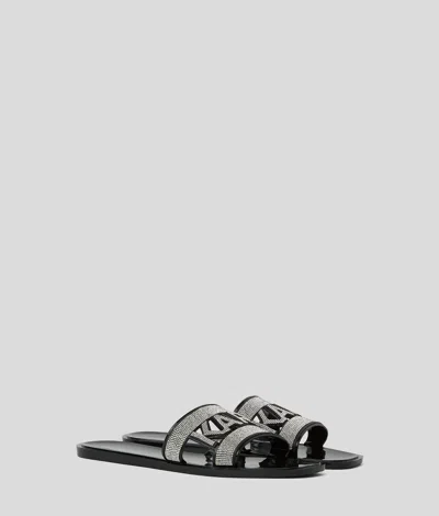 Karl Lagerfeld Jelly Rhinestone Slippers