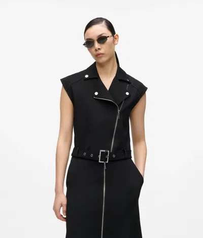 Karl Lagerfeld Jersey Biker Sweatshirt In Black