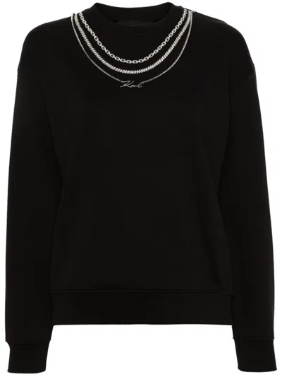 Karl Lagerfeld Logo-plaque Sweatshirt In Multicolor