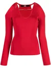 Karl Lagerfeld Cut-out Logo-charm Jumper In Red