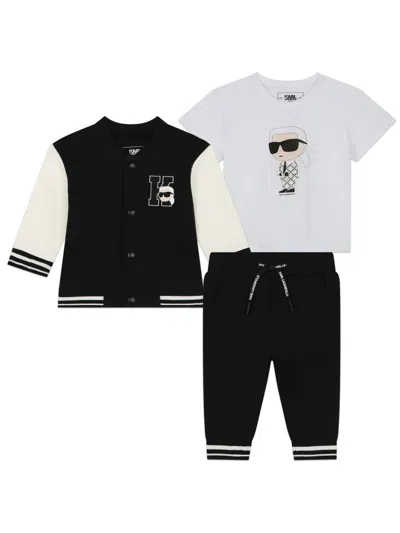 Karl Lagerfeld Kids' Jogging Outfit In Powder