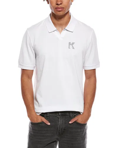 Karl Lagerfeld Jonny Collar Polo Shirt In White