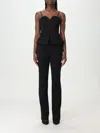 Karl Lagerfeld Sweetheart-neck Tailored Jumpsuit In Black