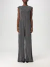Karl Lagerfeld Jersey Rhinestone Jumpsuit In Silver