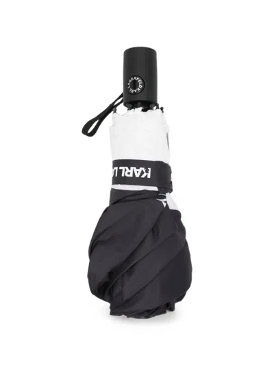 Karl Lagerfeld K Autograph Bicolor Umbrella In Black
