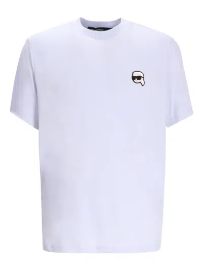 Karl Lagerfeld K-face Logo T-shirt In Blue