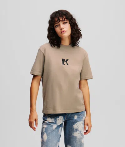 Karl Lagerfeld K Logo T-shirt In Brown