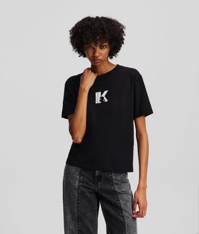 Karl Lagerfeld K Logo T-shirt In Black