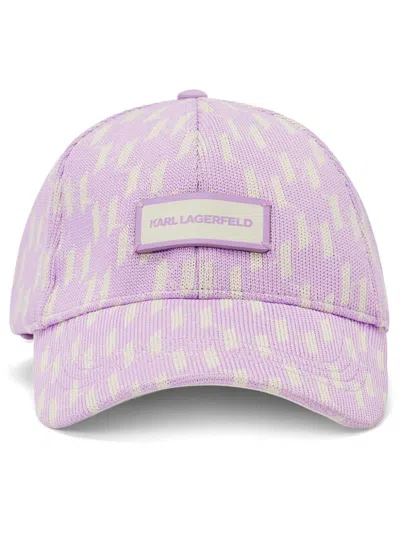 Karl Lagerfeld K Monogram Cap In Purple