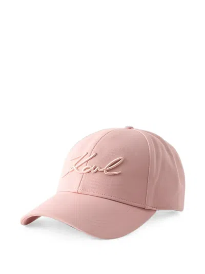 Karl Lagerfeld K Signature Baseball Cap In Pink