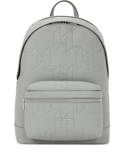 Karl Lagerfeld K Urban Monogram Backpack In Grey