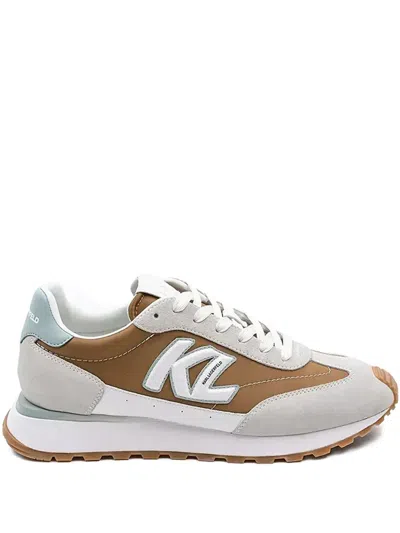 Karl Lagerfeld Kairo Suede Panelled Sneakers In Brown