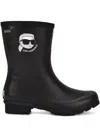 Karl Lagerfeld Kalosh Nft Logo-detail Boots In Black