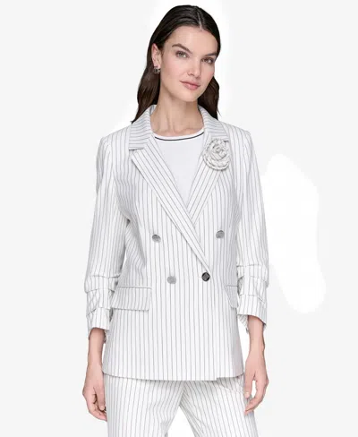Karl Lagerfeld Kalr Lagerfeld Paris Women's Striped Double-breasted Jacket