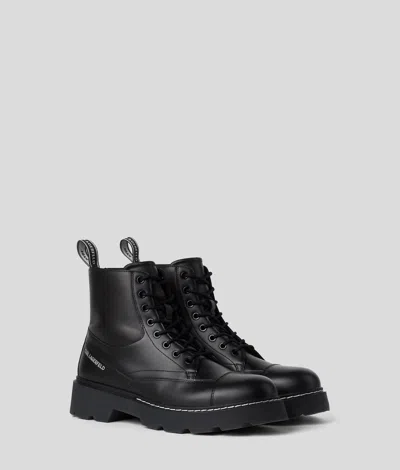 Karl Lagerfeld Kamden Lace-up Boots In Black