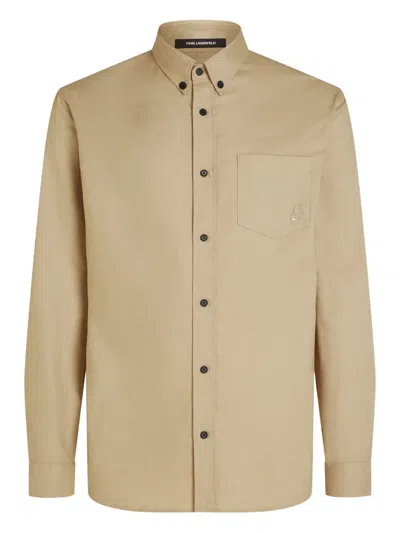 Karl Lagerfeld Kameo Button Shirt In Neutral