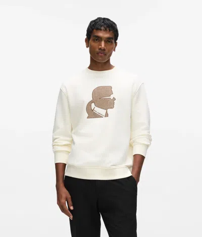 Karl Lagerfeld Kameo Crew Neck Sweatshirt In Neutral
