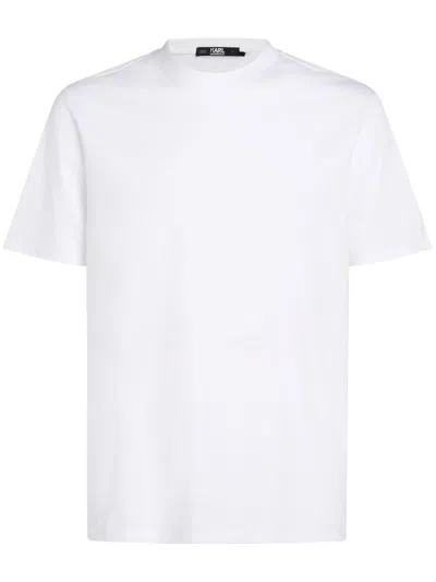 Karl Lagerfeld Kameo Logo-embroidered T-shirt In 100