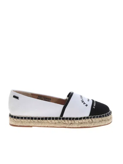 Karl Lagerfeld Kamini Espadrilles In White And Black