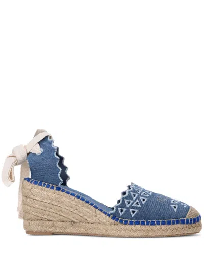 Karl Lagerfeld Kamini Wedge Sandals In Blue