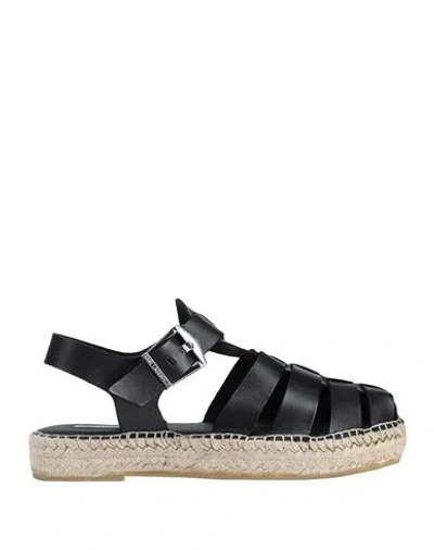 Karl Lagerfeld Kamini Stack Gladiator Sandal Woman Espadrilles Black Size 10 Bovine Leather