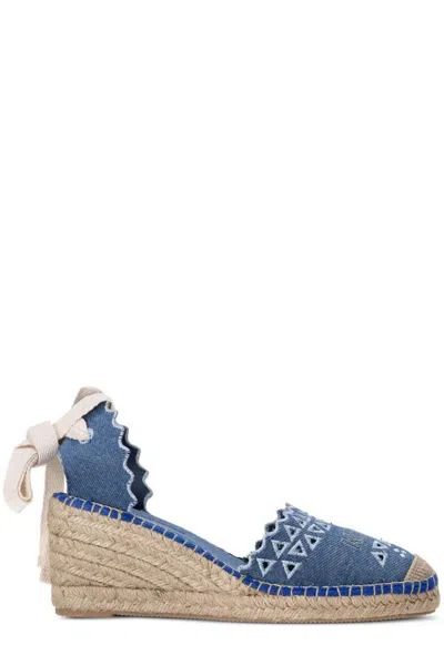 Karl Lagerfeld Kamini Wedge Sandals In Blue