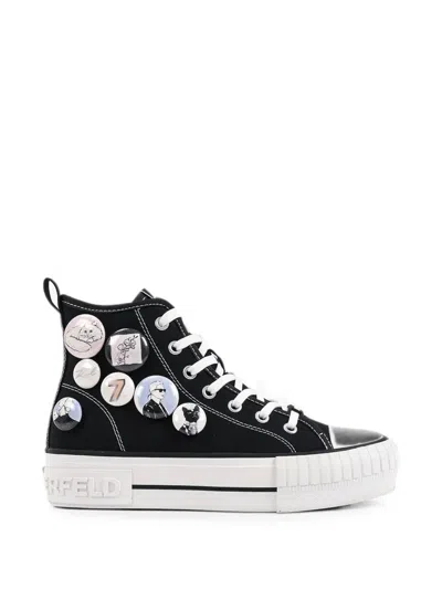 Karl Lagerfeld Kampus Max Badge-embellished Sneakers In Black