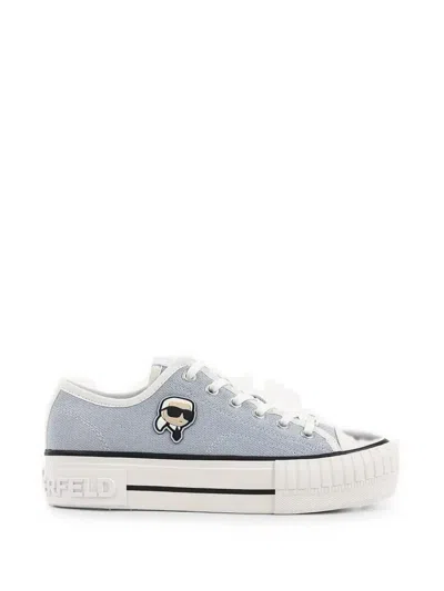 Karl Lagerfeld Kampus Max Nft Ikonik-patch Platform Sneakers In Blue