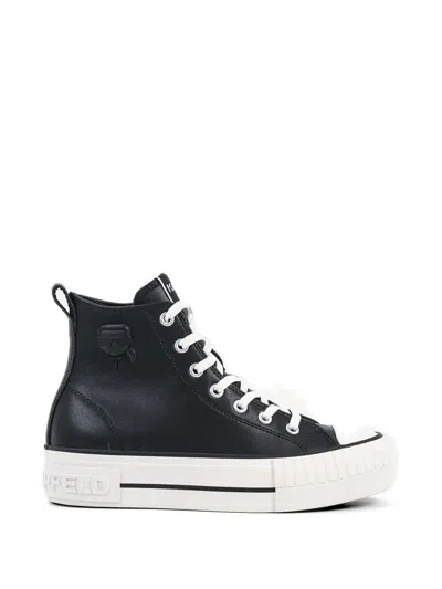 Karl Lagerfeld Kampus Max Nft Platform High-top Sneakers In Black