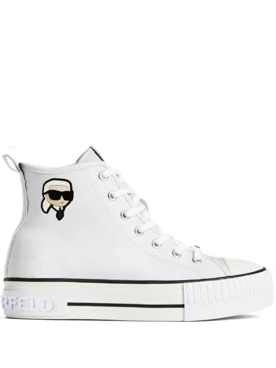 Karl Lagerfeld Karl Hi-top Platform Sneakers In White