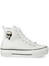 Karl Lagerfeld Karl Hi-top Platform Sneakers In White