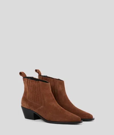 Karl Lagerfeld Kansas Short Boots In Brown