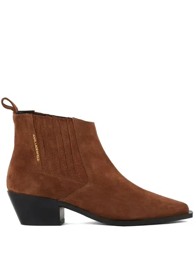 Karl Lagerfeld Kansas Short Gore Boots In Braun