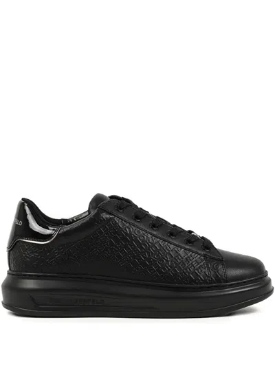 Karl Lagerfeld Kapri Embossed-logo Sneakers In Black