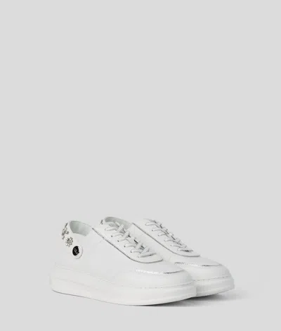 Karl Lagerfeld Kapri Florastone Slingback Sneakers In White
