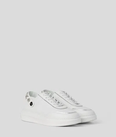 Karl Lagerfeld Kapri Florastone Slingback Sneakers In White