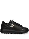Karl Lagerfeld Ikonik Nft Kapri Leather Sneakers In Schwarz