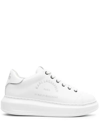 Karl Lagerfeld Rue St Guillaume Low-top Leather Sneakers In White