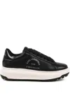 Karl Lagerfeld Kapri Logo Leather Sneakers In Black