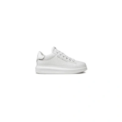 Pre-owned Karl Lagerfeld Kapri Monogram Emboss Logo White Leather Trainer